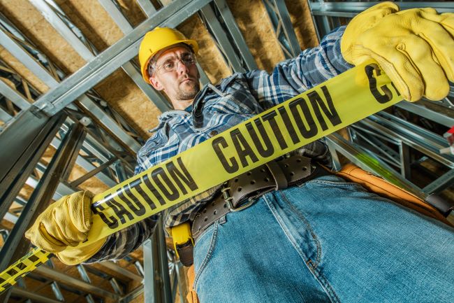 Construction risks warning tape