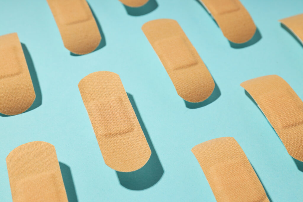 Plastic bandages that can be used in First Aid