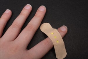 bandaid on finger for kids minor cuts