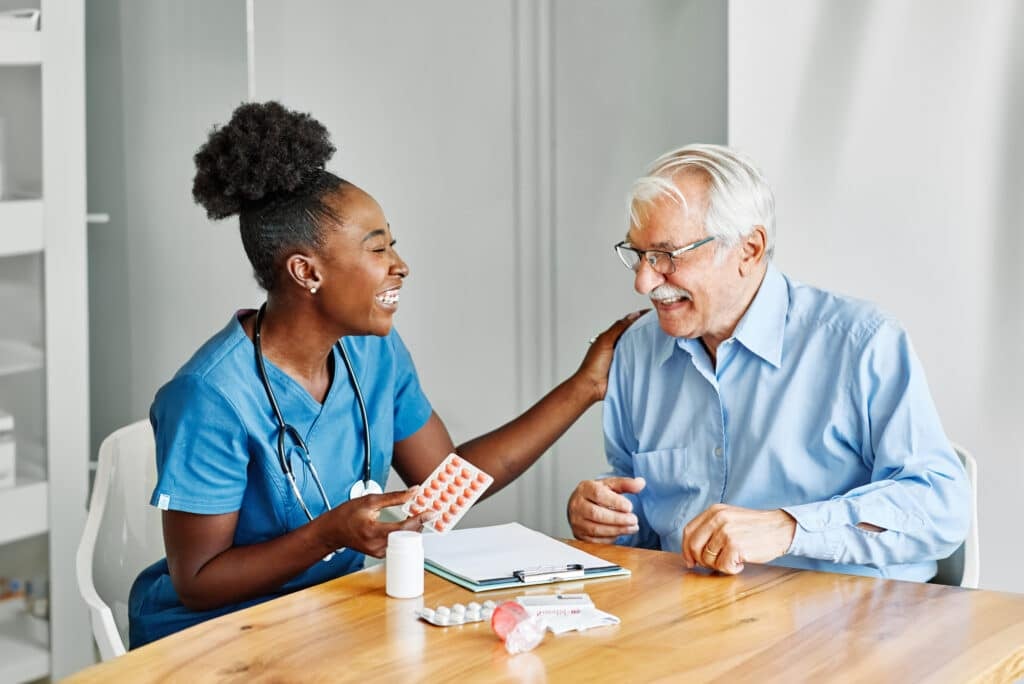 assisting client with medication