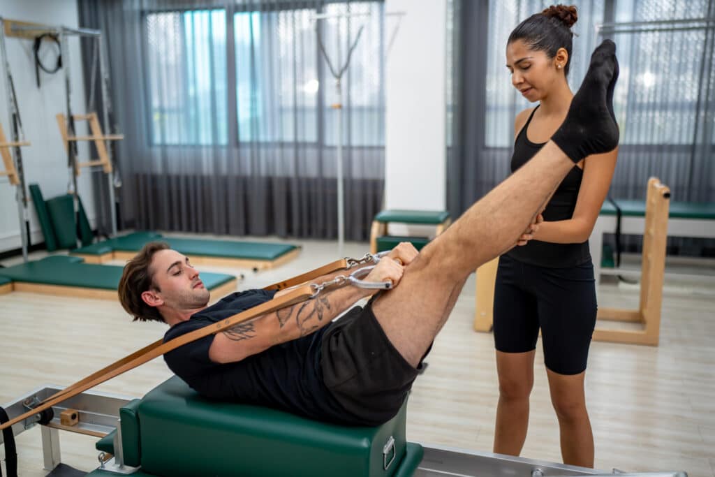 man undergoing physiotherapy