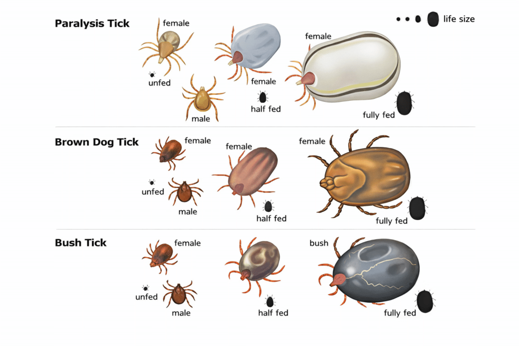 Australian tick identification chart