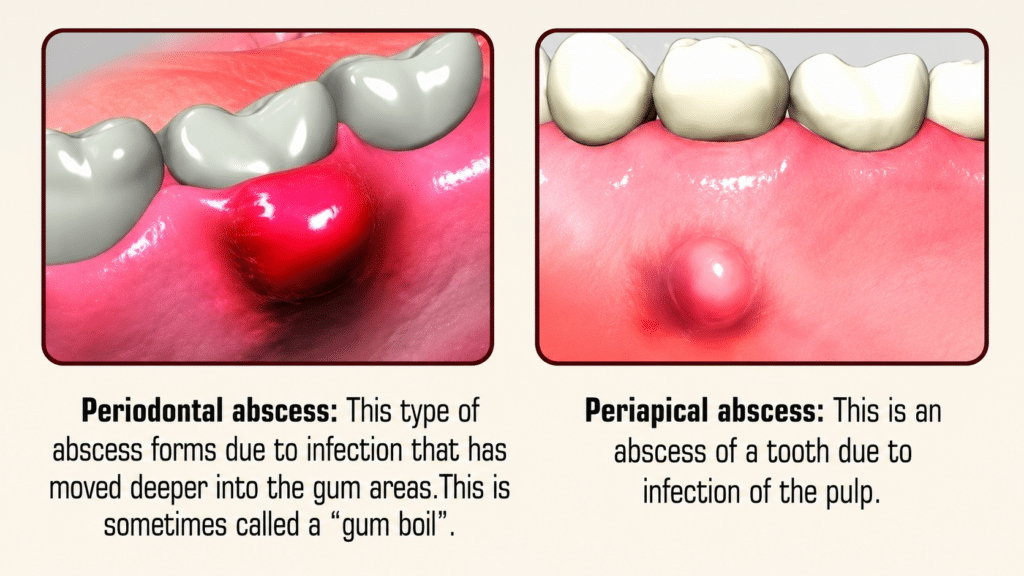 Tooth abscess - 2 types