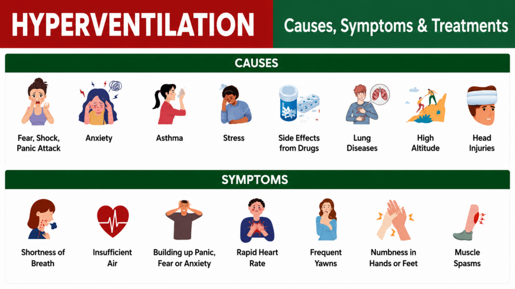 Hyperventilation signs and symptoms