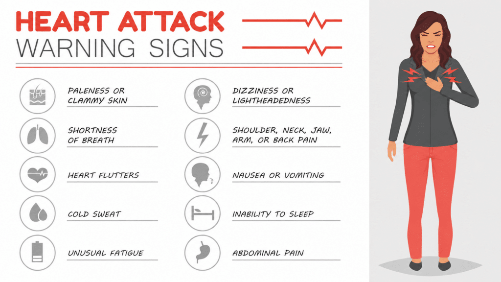 Heart attack symptoms in women