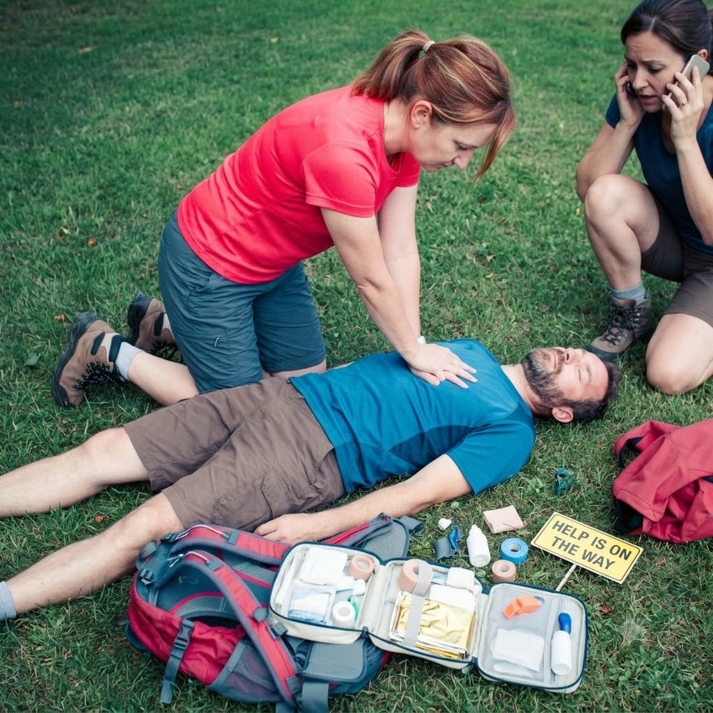 woman doing cpr